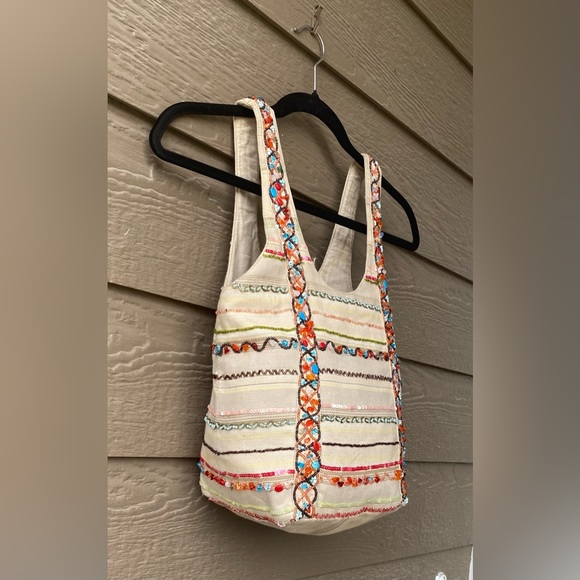 Chan Luu Beaded Boho bucket Bag 100% Cotton - Picture 4 of 16